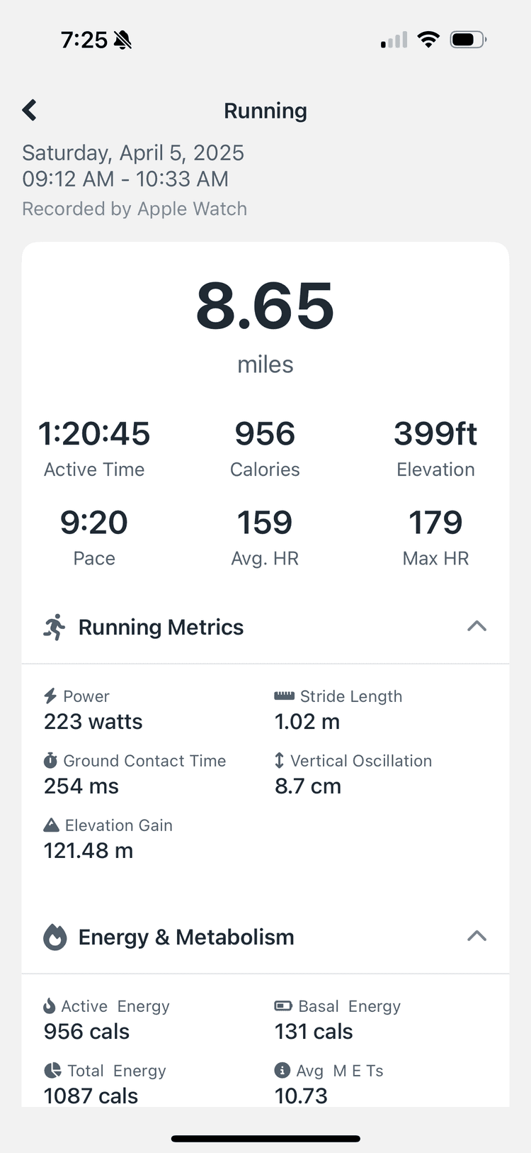 Workout Details